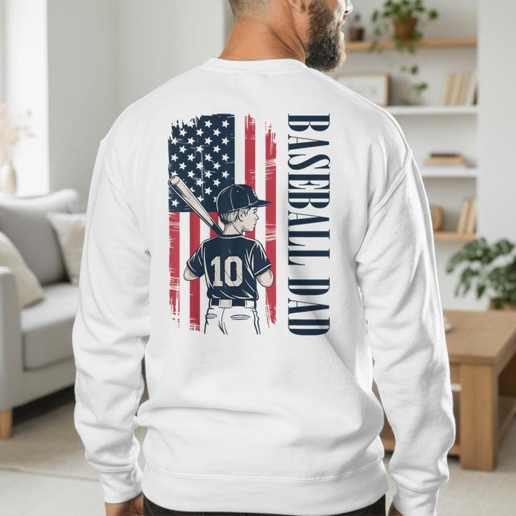 Baseball Dad Flag Tee I Raised Mine Ballpark Dad Men's Sweatshirt Back Print Baseball Dad Flag Tee I Raised Mine Ballpark Dad Men's Sweatshirt Back Print