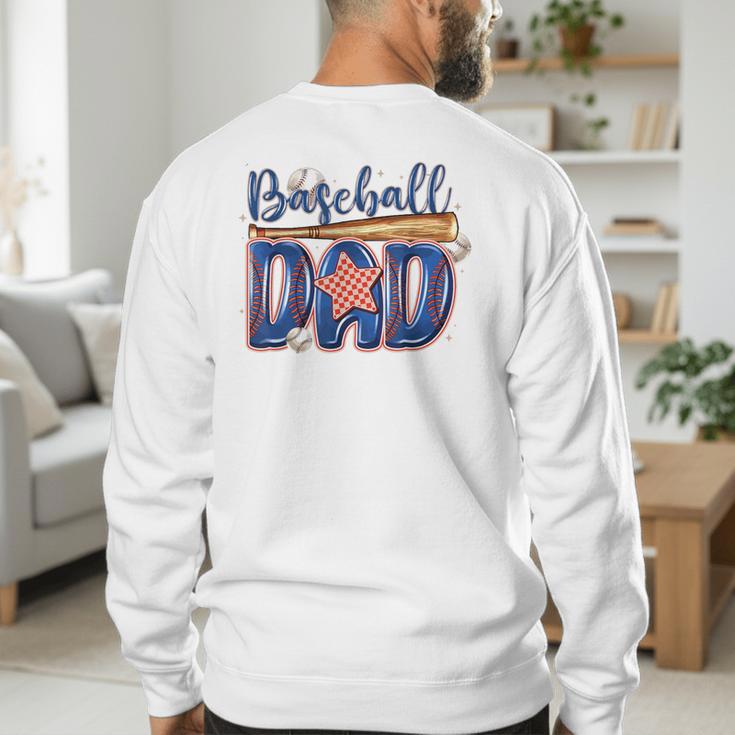 Baseball Dad Game Day Fathers Day Men's Sweatshirt Back Print Baseball Dad Game Day Fathers Day Men's Sweatshirt Back Print