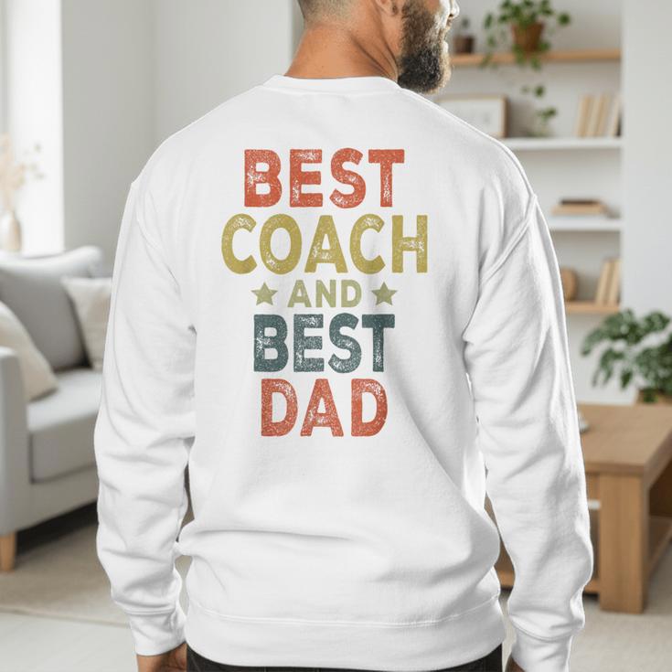 Baseball Dad For Men Vintage Best Coach And Best Dad Men's Sweatshirt Back Print