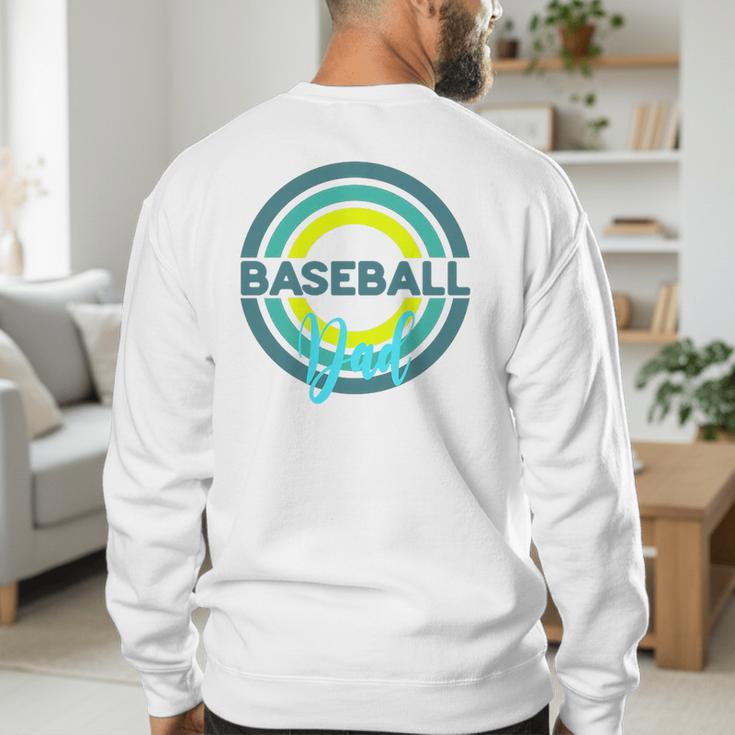 Baseball Dad With Modern Baseball Circles Premium Tri-Blend Men's Sweatshirt Back Print Baseball Dad With Modern Baseball Circles Premium Tri-Blend Men's Sweatshirt Back Print