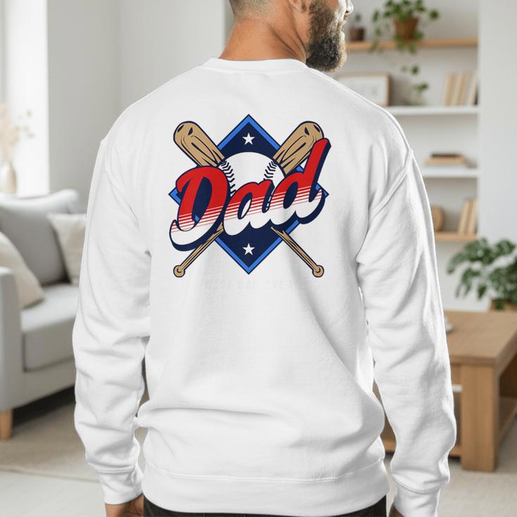 Baseball Dad Baseball Premium Men's Sweatshirt Back Print