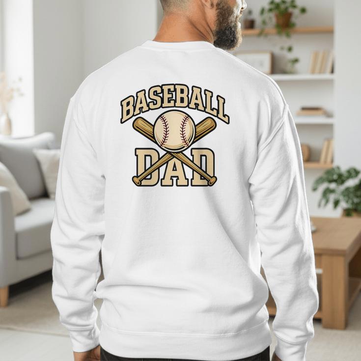 Baseball Dad Sports With Bats And Ball Graphic Premium Men's Sweatshirt Back Print Baseball Dad Sports With Bats And Ball Graphic Premium Men's Sweatshirt Back Print