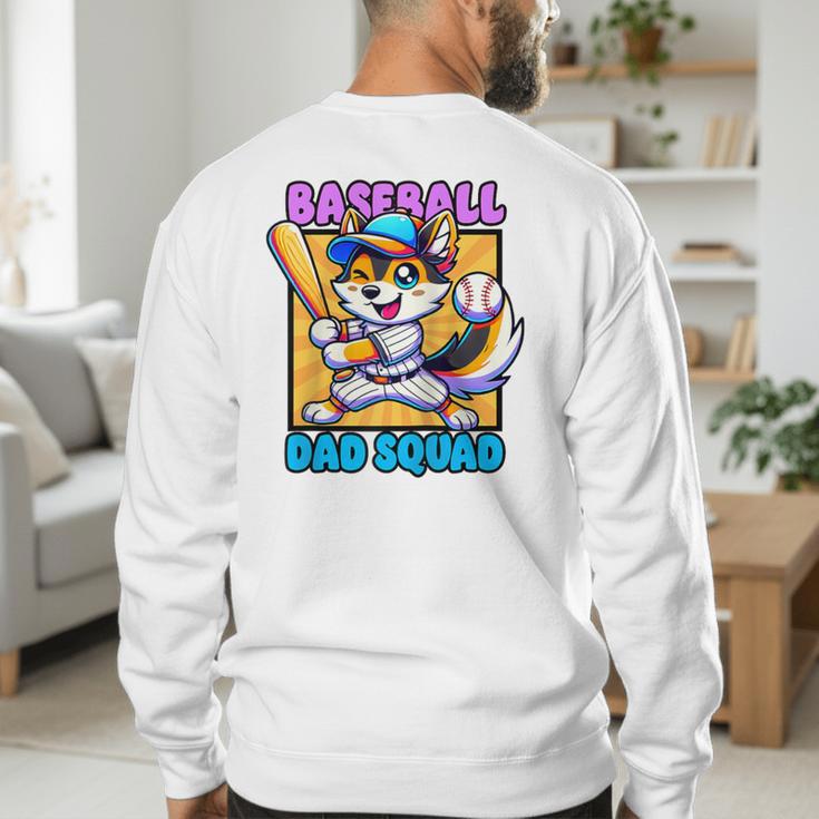 Baseball Dad Squad Fox On The Bat Raglan Baseball Tee Men's Sweatshirt Back Print Baseball Dad Squad Fox On The Bat Raglan Baseball Tee Men's Sweatshirt Back Print