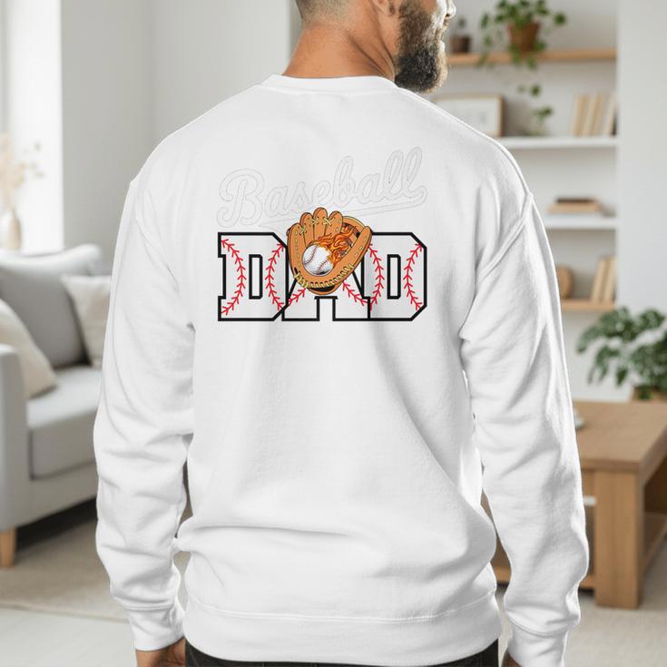 Baseball Dad Vintage Sports Fathers Day Baseball Fan Premium Men's Sweatshirt Back Print