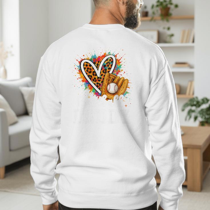 Baseball Daddy Fathers Day Premium Men's Sweatshirt Back Print
