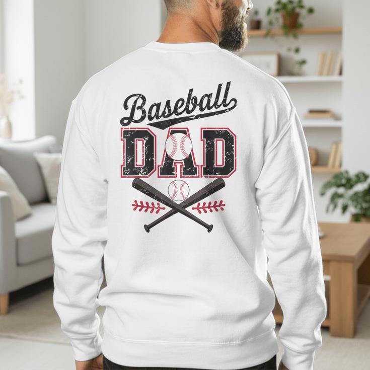 Baseball Daddy Father's Day Baseball Season Vintage Game Day Men's Sweatshirt Back Print Baseball Daddy Father's Day Baseball Season Vintage Game Day Men's Sweatshirt Back Print