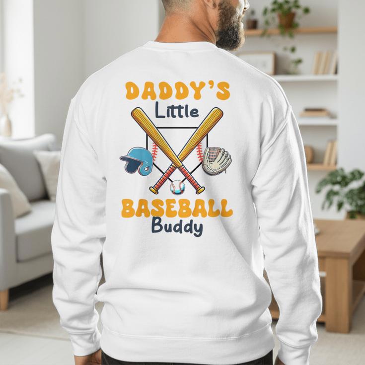 Baseball Daddy's Little Baseball Lover Kid Father's Day Men's Sweatshirt Back Print