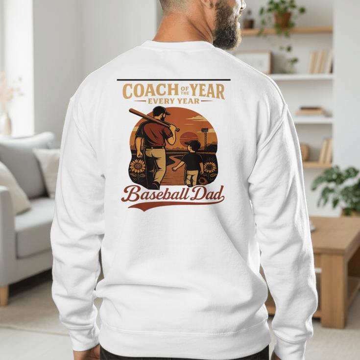 Coach Of The Year – Baseball Dad Every Year Premium Men's Sweatshirt Back Print