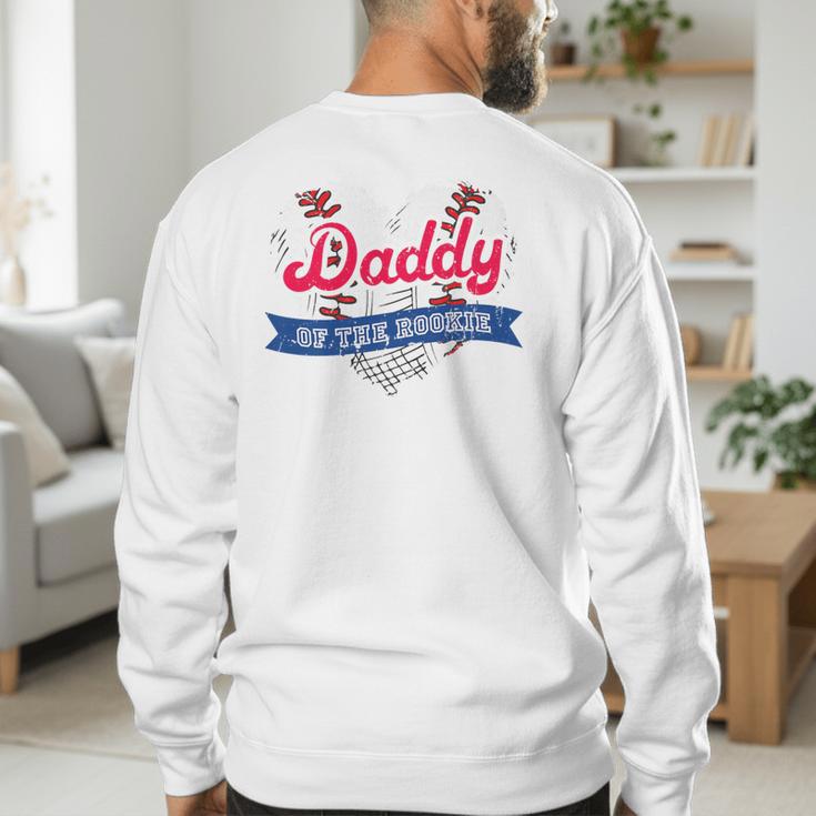Daddy Of The Rookie Baseball Dad Retro Love Heart Birthday Premium Men's Sweatshirt Back Print Daddy Of The Rookie Baseball Dad Retro Love Heart Birthday Premium Men's Sweatshirt Back Print