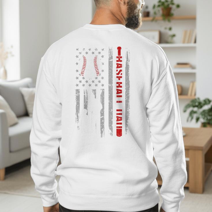 Father's Day USA Flag Patriotic Baseball Dad Premium Men's Sweatshirt Back Print Father's Day USA Flag Patriotic Baseball Dad Premium Men's Sweatshirt Back Print