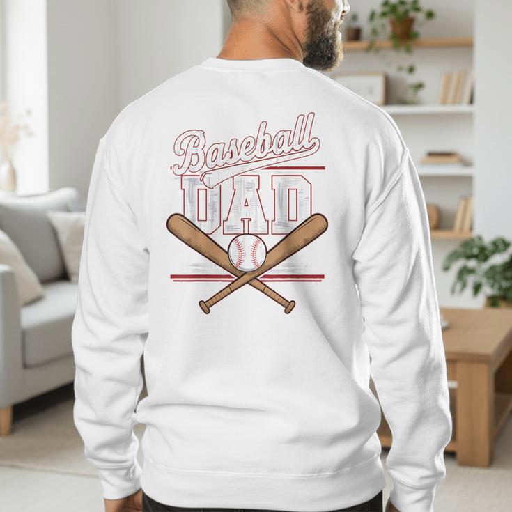 Game Day Baseball Dad Vintage Daddy Father's Day Boys Kids Men's Sweatshirt Back Print Game Day Baseball Dad Vintage Daddy Father's Day Boys Kids Men's Sweatshirt Back Print