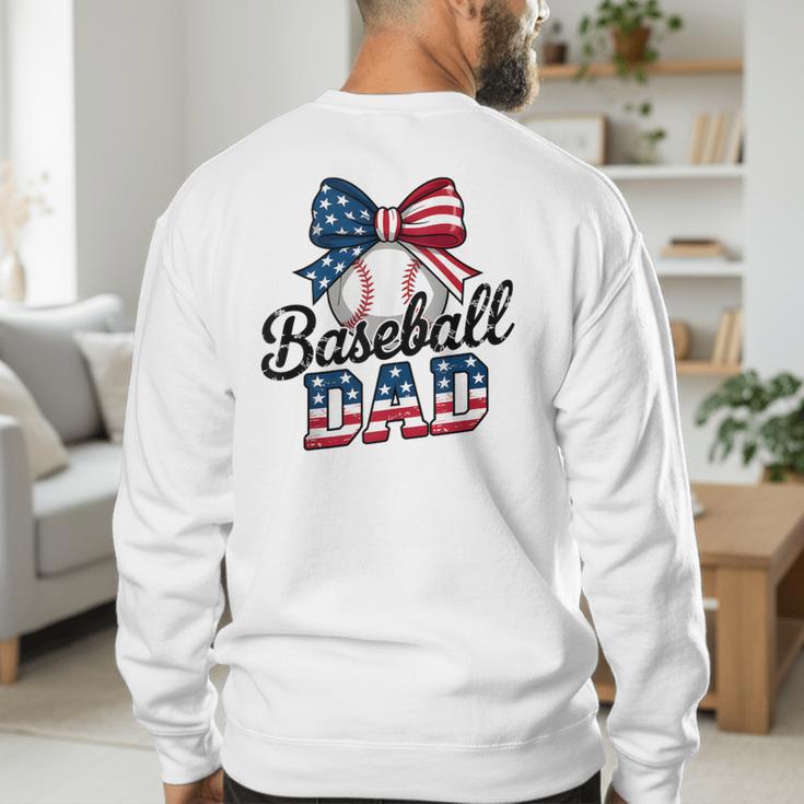 Patriotic Baseball Dad 4th Of July For All American Fathers Men's Sweatshirt Back Print