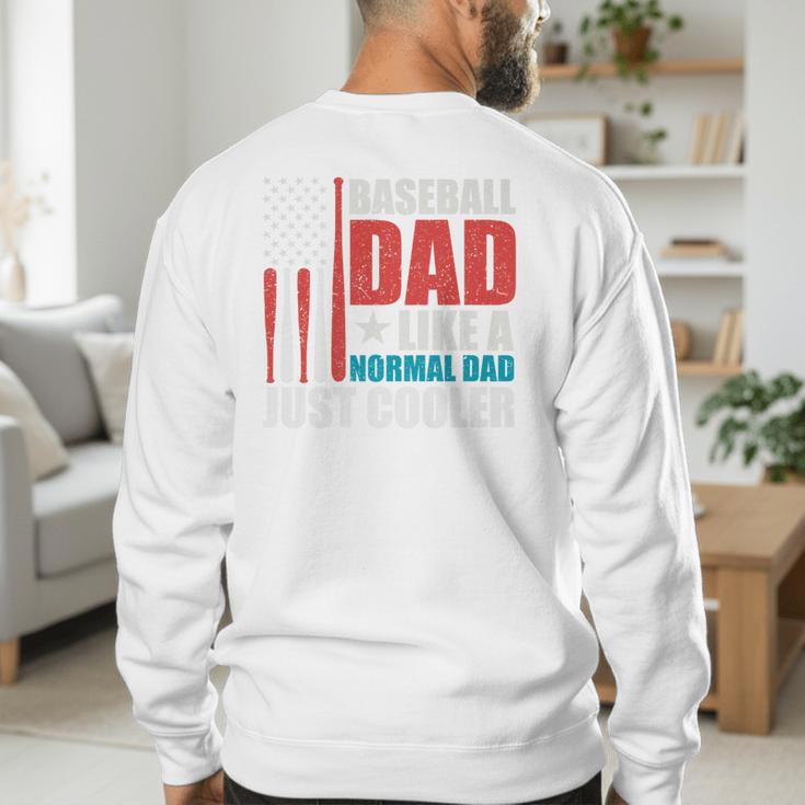 Patriotic Baseball Dad Father's Day American Flag Premium Men's Sweatshirt Back Print Patriotic Baseball Dad Father's Day American Flag Premium Men's Sweatshirt Back Print