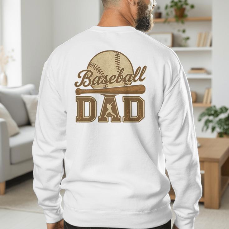 Retro Vintage Baseball Dad Summer Sports Lover Fathers Day Premium Men's Sweatshirt Back Print