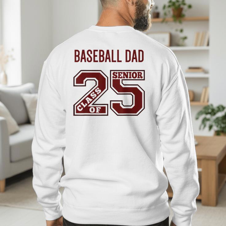 SENIOR BASEBALL DAD 2025 MAROON BASEBALL DAD SENIOR 25 3 Men's Sweatshirt Back Print