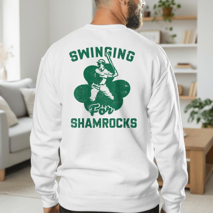 Shamrock Baseball Dad St Patricks Irish Ireland St Paddys Men's Sweatshirt Back Print