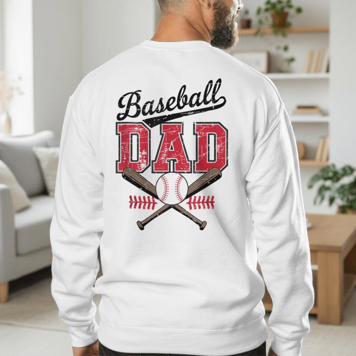 Vintage Baseball Dad Daddy Father's Day Baseball Players Men's Sweatshirt Back Print Vintage Baseball Dad Daddy Father's Day Baseball Players Men's Sweatshirt Back Print