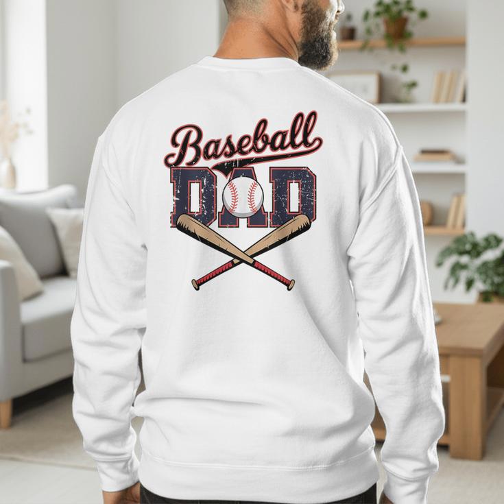 Vintage Baseball Dad For Game Day Father's Day Toddler Kids Men's Sweatshirt Back Print