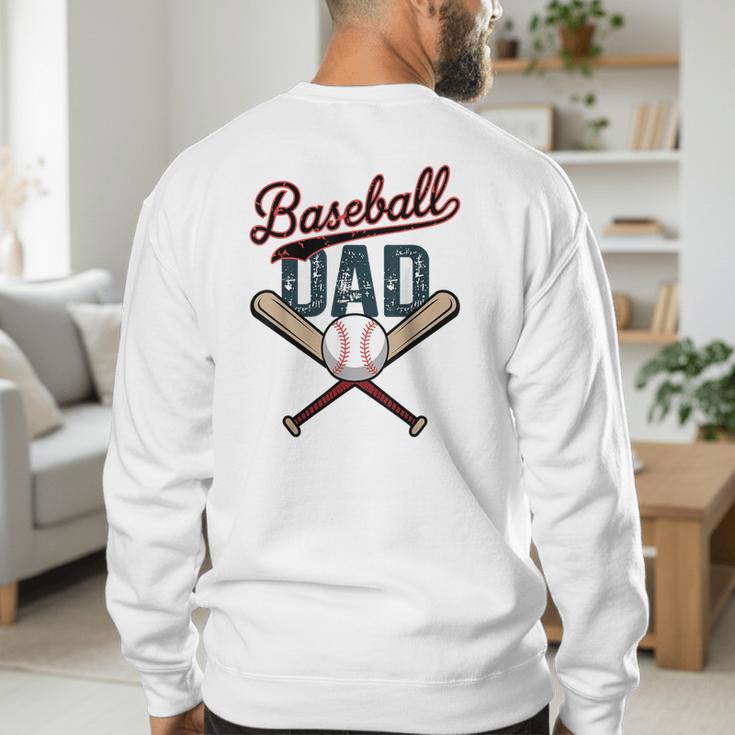 Vintage Baseball Dad Happy Fathers Day Players Toddler Kids Men's Sweatshirt Back Print