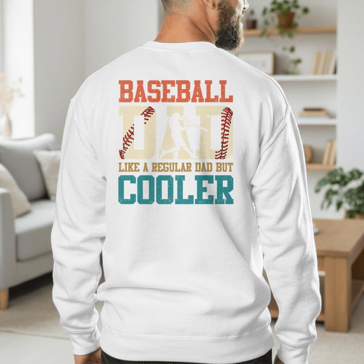 Vintage Baseball Dad Like a Regular Dad But Cooler Men Premium Men's Sweatshirt Back Print