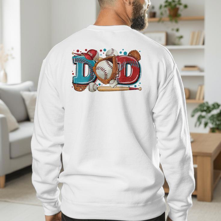 Women's Baseball Dad Father's Day Softball Baseball Player Coach Men Men's Sweatshirt Back Print