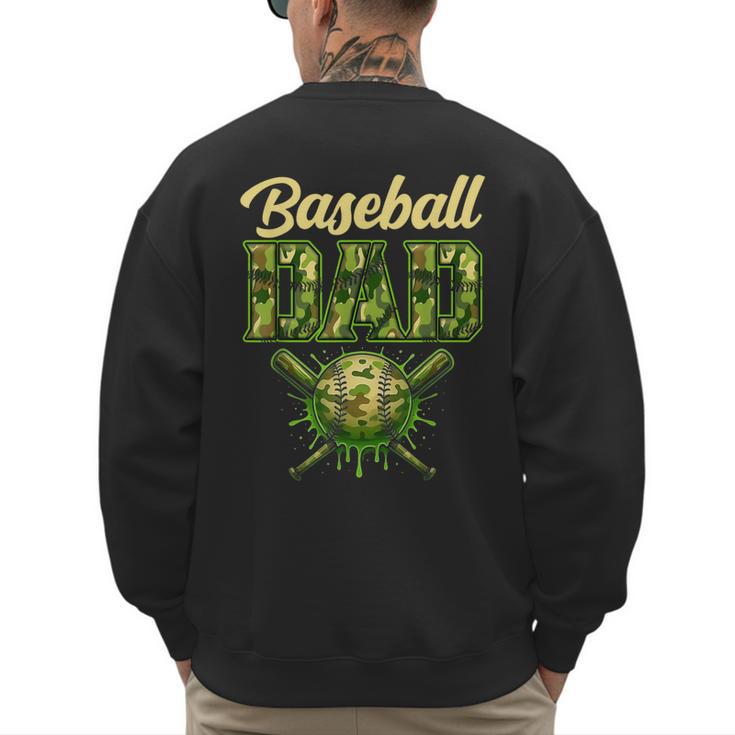 Baseball Dad Camo Ice Cream Baseball Father's Day Men's Sweatshirt Back Print