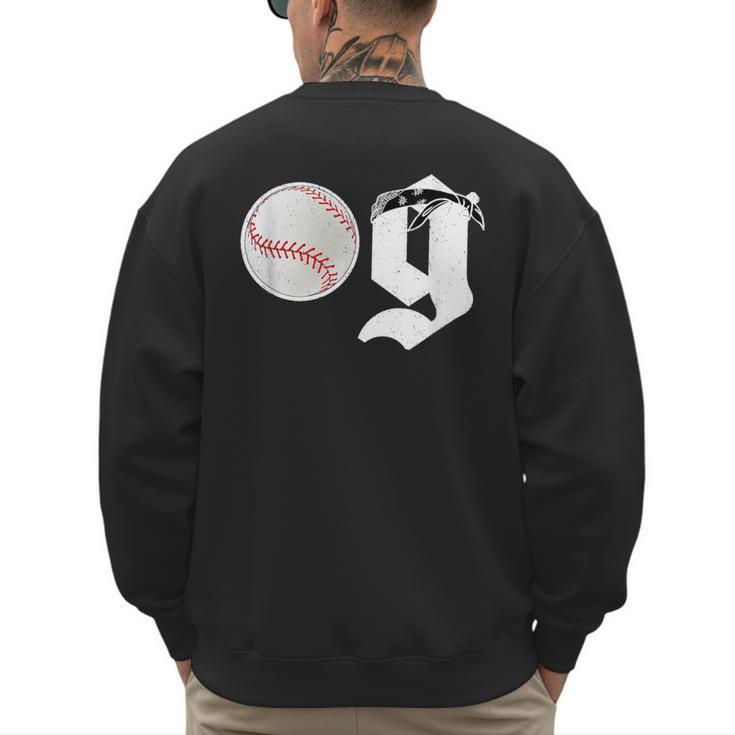 Baseball Dad Coach Old Head OG Old School Baller Men's Sweatshirt Back Print