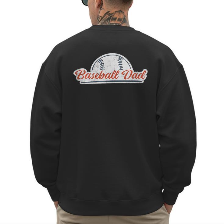 Baseball Dad Cool Simple Vintage Look Sports Graphic Men's Sweatshirt Back Print