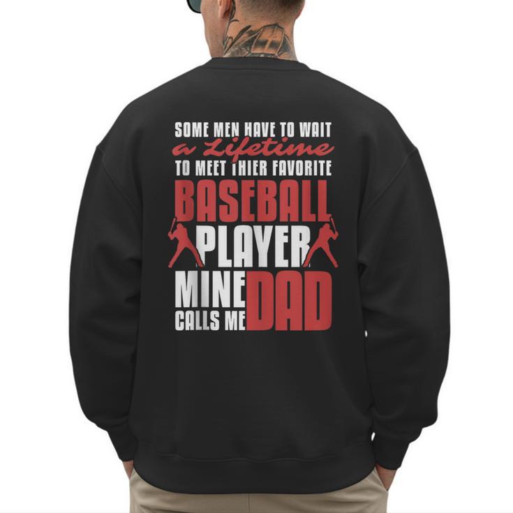 Baseball Dad Cute Love Home Run Pitcher Catcher Baseball Fan Men's Sweatshirt Back Print