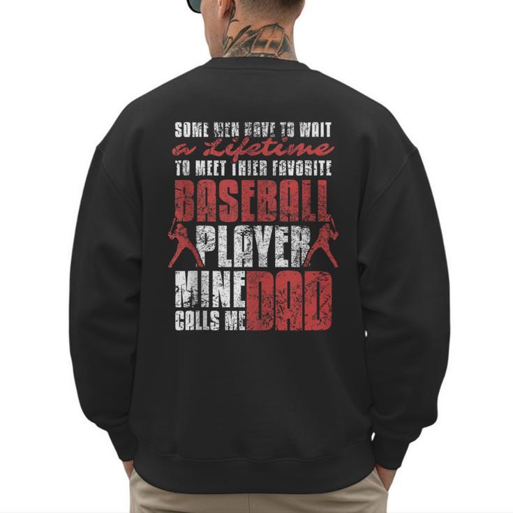 Baseball Dad Cute Love Sports Pitcher Catcher Baseball Men's Sweatshirt Back Print