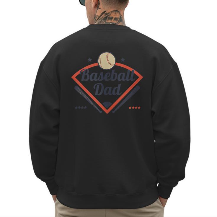 Baseball Dad Diamond Game Day Men's Sweatshirt Back Print