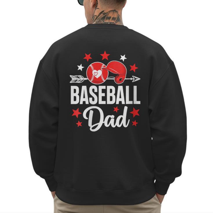 Baseball Dad Baseball Father's Day Baseball Player Men Men's Sweatshirt Back Print