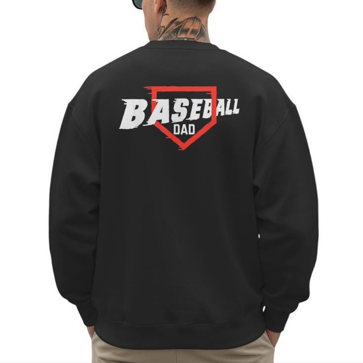 Baseball Dad Field Day Baseball Fans Family Matching Men's Sweatshirt Back Print