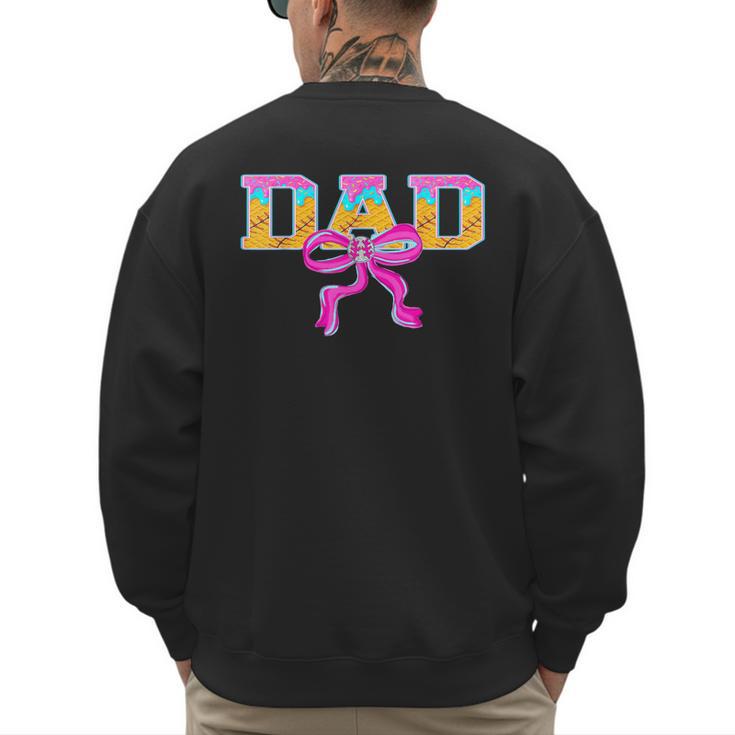 Baseball Dad Ice Cream Drip Game Day Family Matching Men's Sweatshirt Back Print Baseball Dad Ice Cream Drip Game Day Family Matching Men's Sweatshirt Back Print