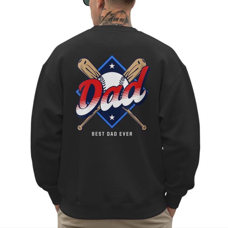 Baseball Dad Baseball Men's Sweatshirt Back Print