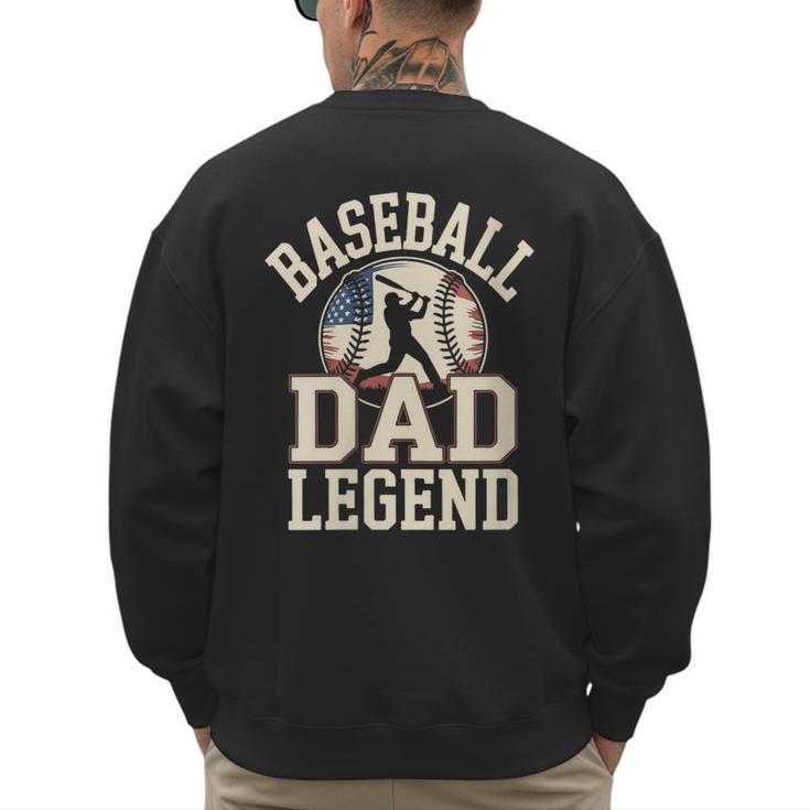 Baseball Dad Retro American Flag Style Men's Sweatshirt Back Print