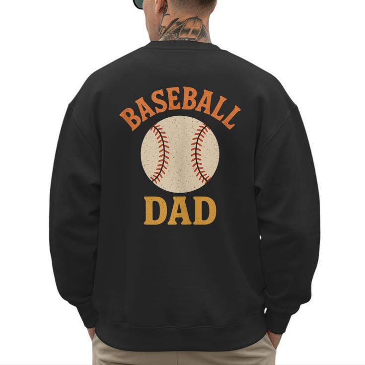Baseball Dad Retro Vintage Father's Day Men's Sweatshirt Back Print