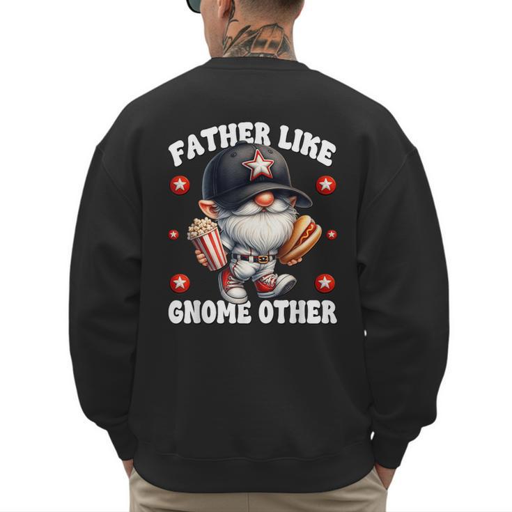 Baseball Dad Saying Hot Dog Gnome Pun For Fathers Day Men's Sweatshirt Back Print