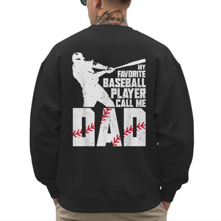 Baseball Dad Shirt Baseball Dad Fathers Day Men's Sweatshirt Back Print