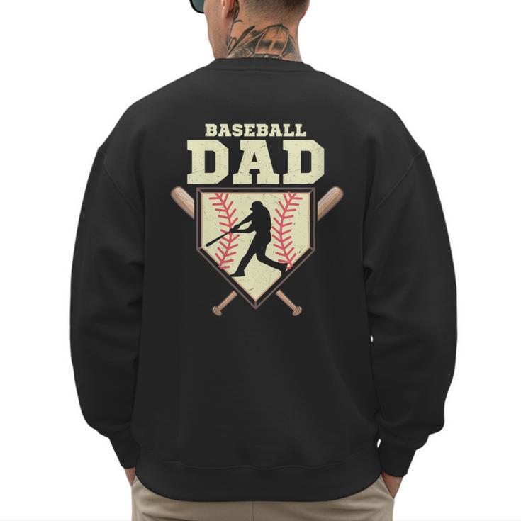Baseball Dad Sport Fan Father Men's Sweatshirt Back Print