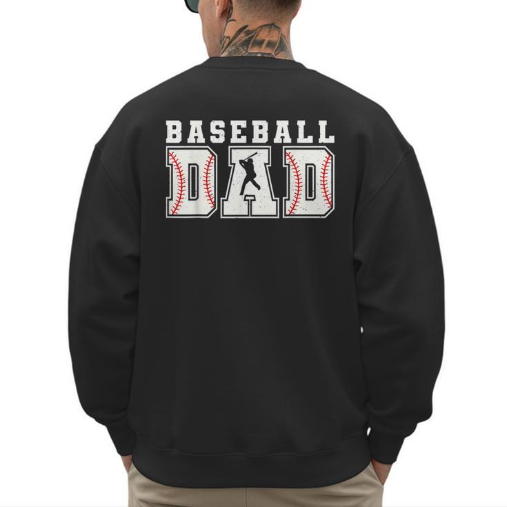 Baseball Dad Sport Happy Fathers Day Boys Kids Men's Sweatshirt Back Print