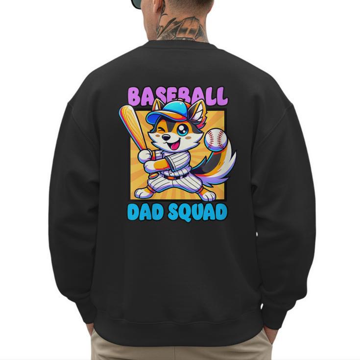 Baseball Dad Squad Fox On The Bat Men's Sweatshirt Back Print
