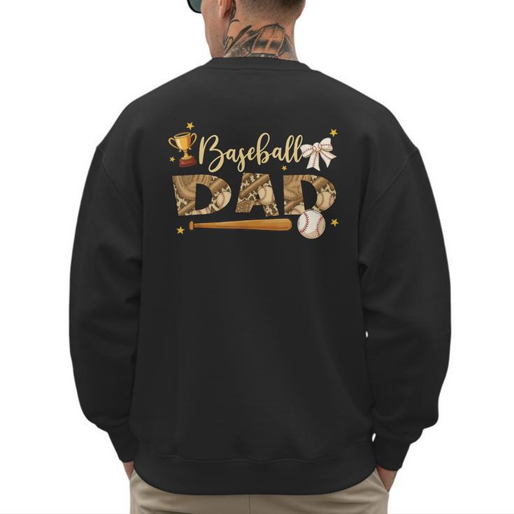 Baseball Dad Vintage Baseball Lover Men's Sweatshirt Back Print