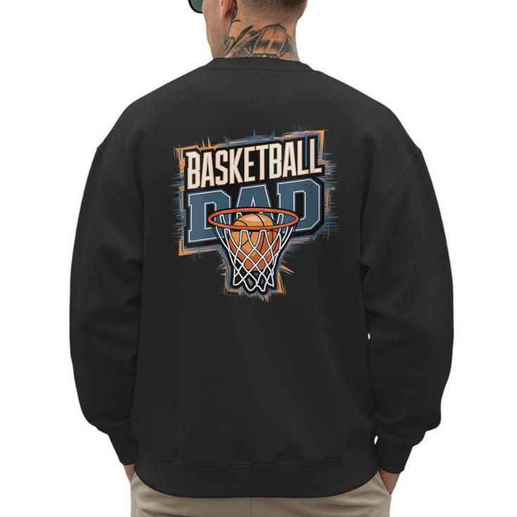 Proud Baseball Dad Game Day Sports-Loving Coach Fathers Men's Sweatshirt Back Print