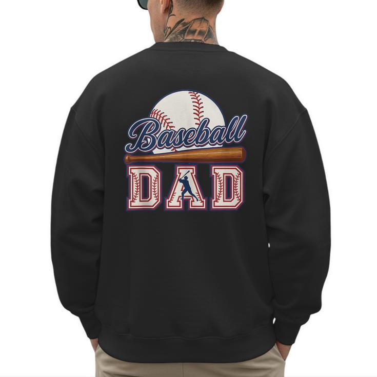Retro Baseball Dad Father's Day Men's Sweatshirt Back Print