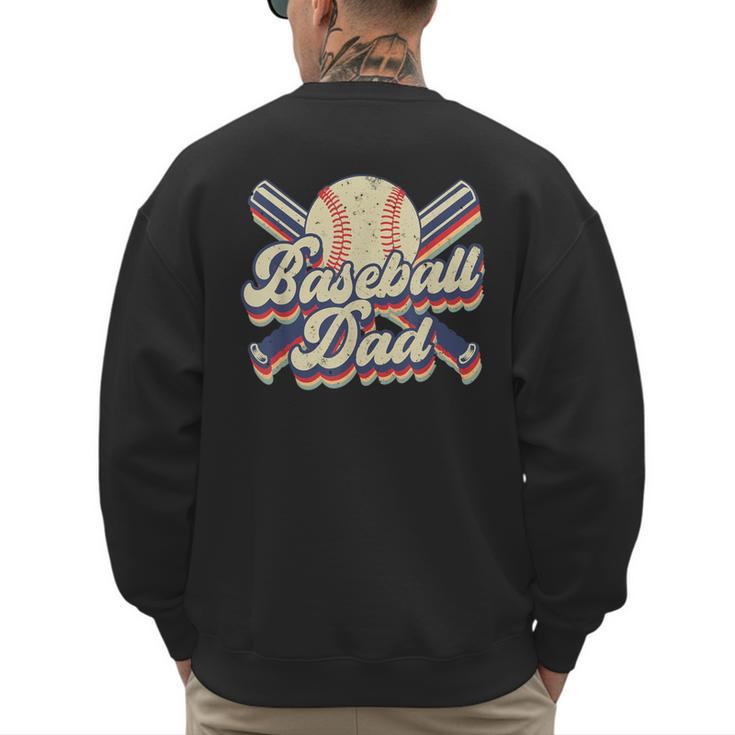 Retro Baseball Dad Sports Lovers Happy Father's Day Men's Sweatshirt Back Print