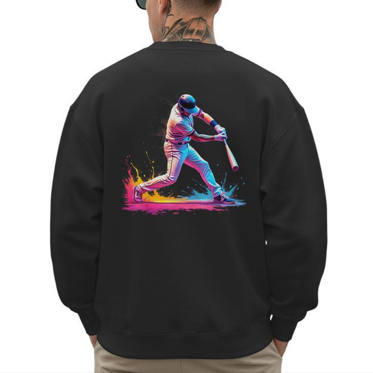 Tie Dye Baseball Dad Fathers Day Men's Sweatshirt Back Print