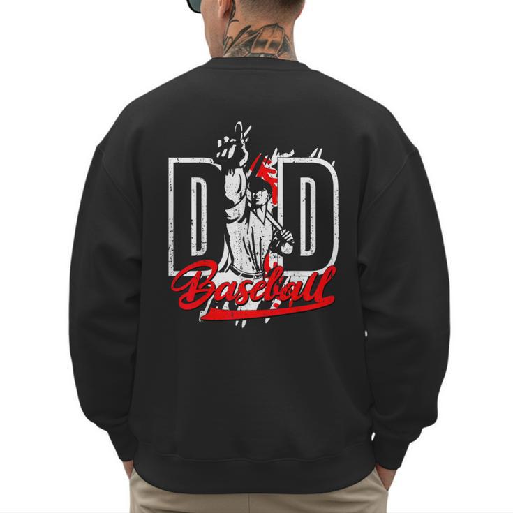 Vintage Baseball Dad Daddy Father's Day Clothing Men's Sweatshirt Back Print