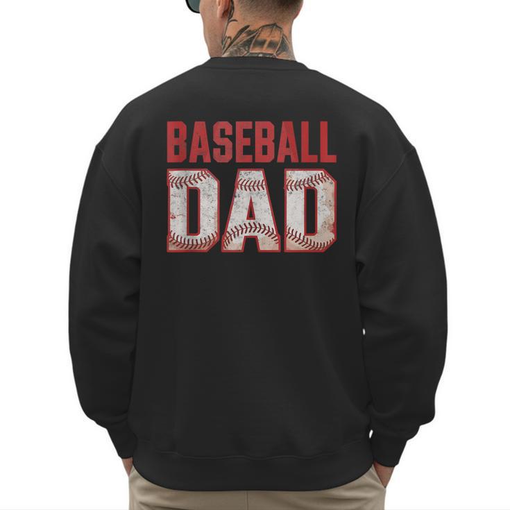 Vintage Baseball Dad Father Tee Player Fan Baseball Ball Men's Sweatshirt Back Print