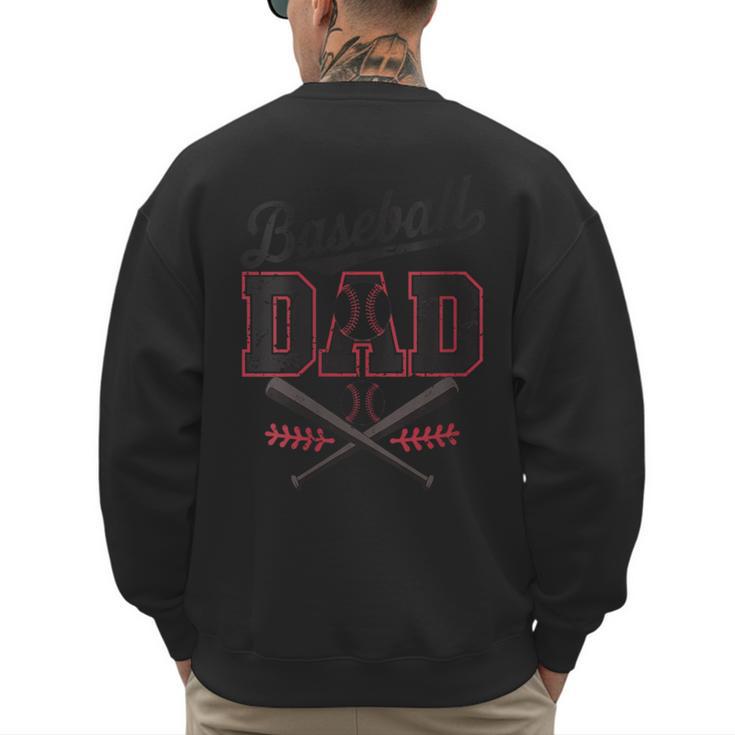 Vintage Baseball Dad Fathers Day Daddy Toddler Kids Boys Men's Sweatshirt Back Print